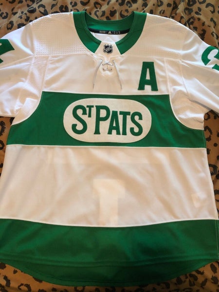 Men's Toronto Maple Leafs adidas White St. Patrick's Day Authentic Pro  Custom Jersey
