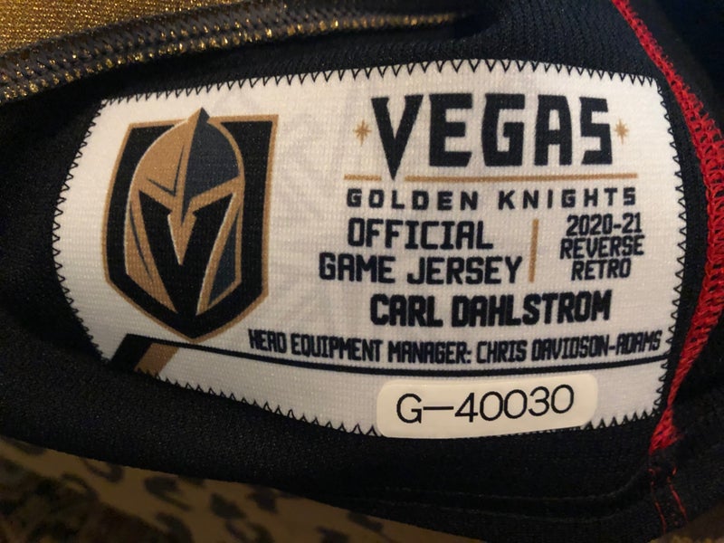 RARE NHL Vegas Golden Knights Reverse Retro Game-Issued Jersey Dahlstrom w/  LOA