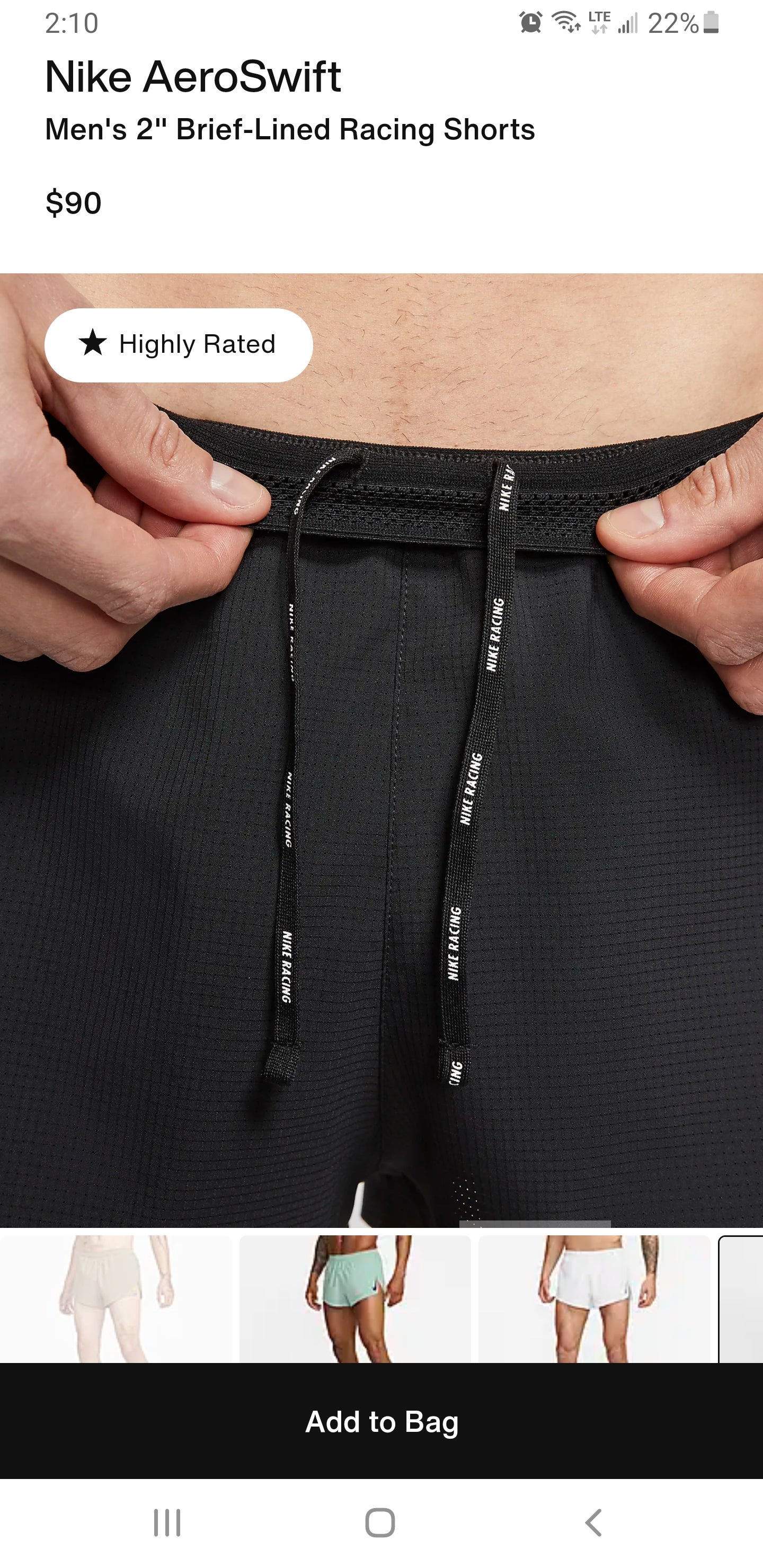 Nike AeroSwift Men's 2 Running Shorts CJ7837-010 (Black/White), Small at   Men's Clothing store