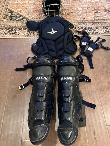 Used All Star System 7 Axis Catcher's Set - Navy Blue