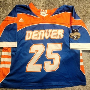 Denver Blue & Orange Adidas XL Lacrosse Jersey - Used