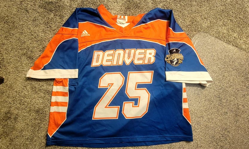 Denver Blue & Orange Adidas XL Lacrosse Jersey - Used