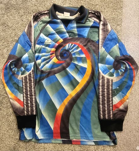 Vintage 80s 90s Le Coq Sportiff LS Abstract Soccer Goalkeeper Jersey Mens Sz M