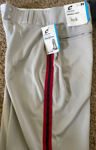 Champro Adult Small Gray w/ Red/Black Stripe Baseball Pants