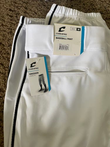 Champro White/Black Piping Knicker Baseball Pants Adult Medium