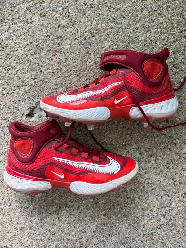 Mens Red Nike React Elite Baseball Cleats Size 8.5 DJ6521-616
