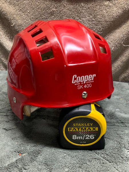 VINTAGE LARGE RED COOPER SK400 HOCKEY HELMET WITH RARE AIR BLADDER PADDING
