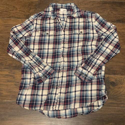 Sonoma Lifestyle Mens Modern Fit Long Sleeve Plaid Button Up Flannel Shirt Sz Lg