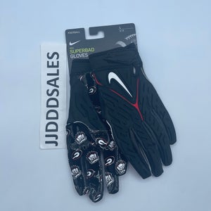 Nike Superbad 6.0 NCAA Georgia Bulldogs DX4926-091 Football Gloves Men’s Large