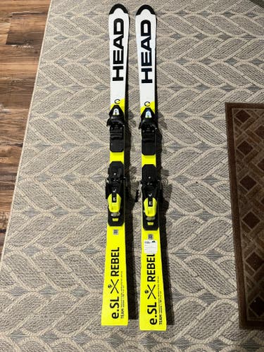 Used Unisex 2022 HEAD 150 cm Racing Rebel e.SL Skis With Bindings