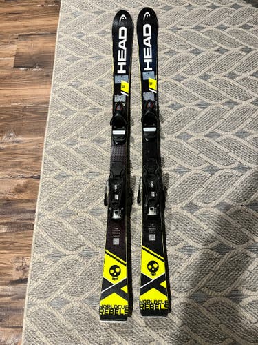 Used Unisex HEAD 140 cm Racing World Cup Rebels i.Race Skis With Bindings