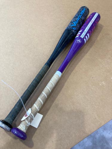 Used Adidas Vanquish and Purple Alloy T-Ball Bats