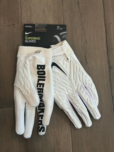 3XL Nike Superbad Purdue Boilermakers Team Issued Football Gloves XXXL NEW
