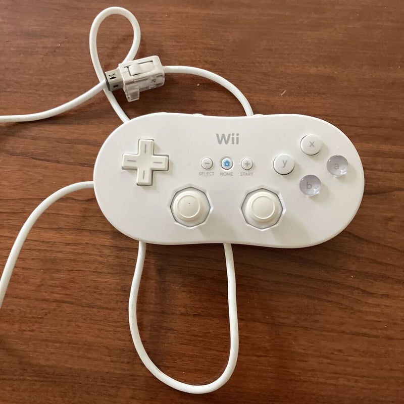 Nintendo Wii White Wired Classic Pro Controller Genuine OEM (RVL-005) Tested