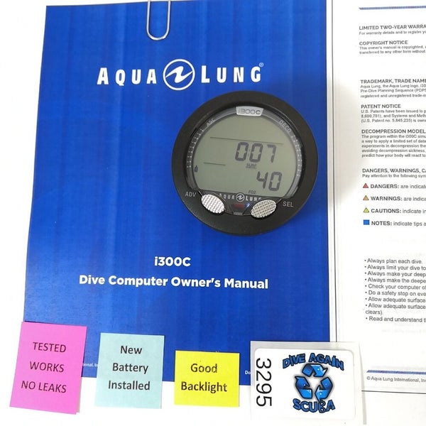 Aqua Lung i300C Bluetooth 2 Button Puck Module Computer Scuba