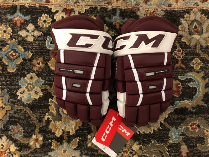 CCM 14” HG 4R Pro Gloves Maroon and White