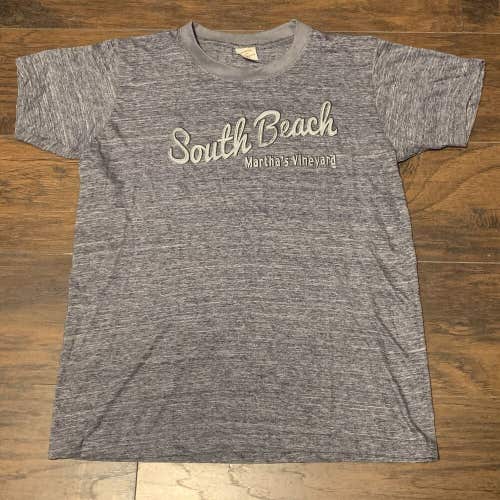 South Beach Martha's Vineyard Jon Lauren Cut & Sew Travel Vacation Shirt Sz M