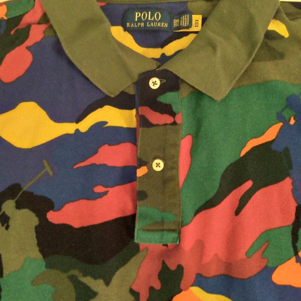 Polo Ralph Lauren Men All Over Print Camouflage Multicolor Polo Shirt Sz 3XB