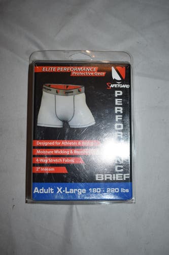 SafeTGard Compression Shorts, White, Adult XL (New/Open Box)