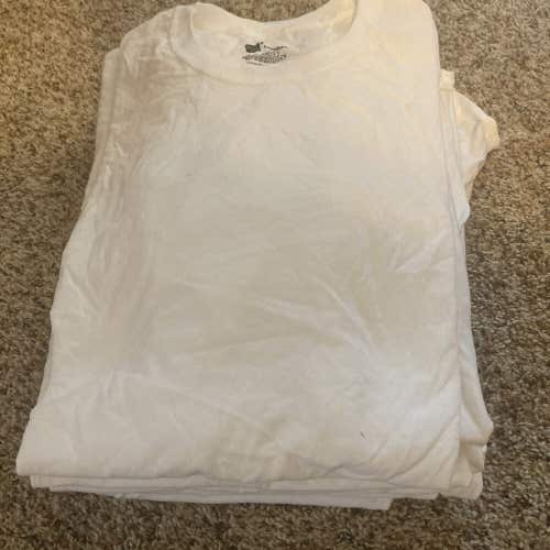 Lot of 11 New W/O Tags Men's Crew Neck Tees Asst. Brands White Size Large