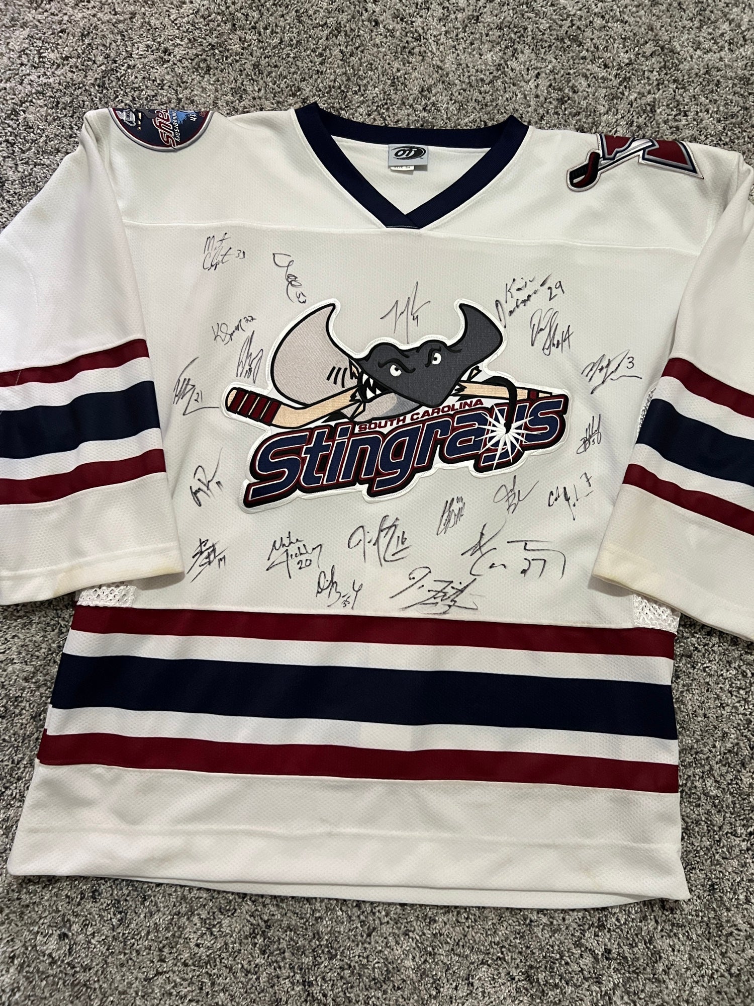 ECHL Black Panther MARVEL Greenville Swamp Rabbits Game Worn Autographed  Jersey and Socks