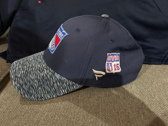 Jake Leschyshyn 15 New York Rangers Fanatics Authentic Pro Locker Room HAT Player Team Issue