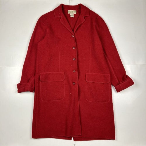 Vintage Jones New York Country 100% Wool Button Up Shacket Red Women's M