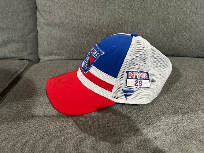 Dryden Hunt 29 New York Rangers Fanatics Authentic Pro Locker Room HAT Player Team Issue