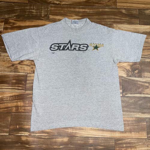 Vintage Dallas Stars Majestic NHL Graphic Grey T-Shirt Size Medium M