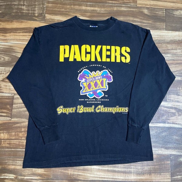 Vintage Green Bay Packers Super Bowl XXXI Champions Long Sleeve Shirt Sz  Large