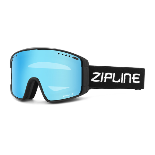 New ZiplineSki 'KLIK' Goggles - Black Frame - Ice Blue Lens