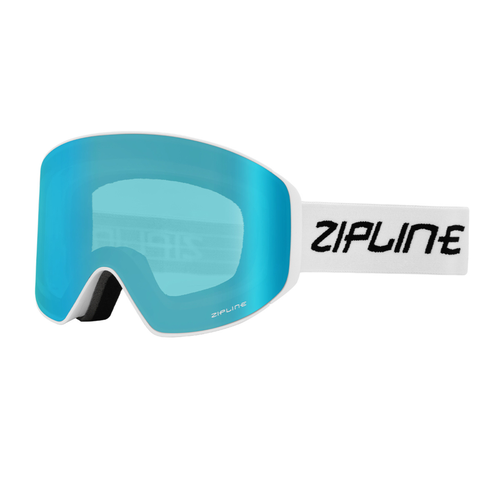 New ZiplineSki 'Podium XT' Goggles - White Frame - Ice Blue Lens