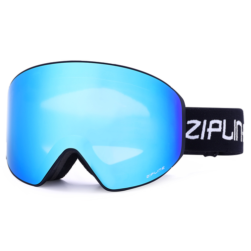 New ZiplineSki 'KLIK' Goggles - Black Frame - Ice Blue Lens