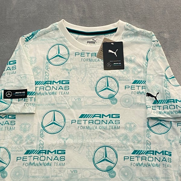 Mercedes-AMG Petronas T Shirt Men Medium AOP Logo F1 Team Short Sleeve PUMA