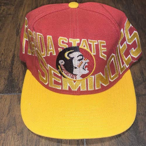 Florida State Seminoles FSU 1990's NCAA Vintage Apex One Big Letter Snapback Hat
