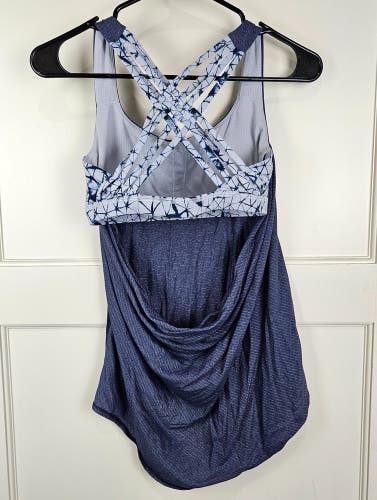 Lululemon Free To Be Wild 2-in-1 Tank Blue Crackle Size 6