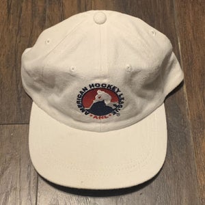 American Hockey League Vintage Minor League White Logo Strapback Hat Cap OSFM