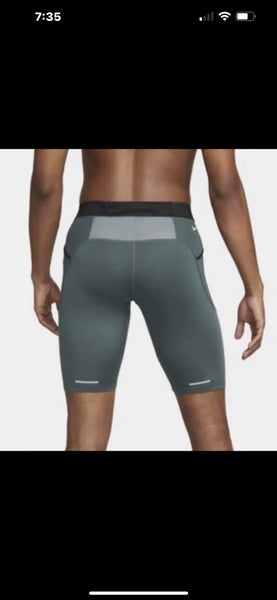 Nike Trail Dri-Fit Lava Loops Running 1/2 Tights Men's Size XL Green  DV9307-309