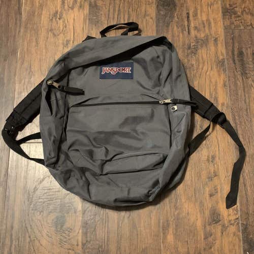 Jansport  Super Break Basic Solid Gray 25 L Logo Multi pocket Backpack