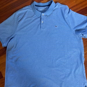 Vineyard Vines Blue White Striped Polo Shirt XL - NEW