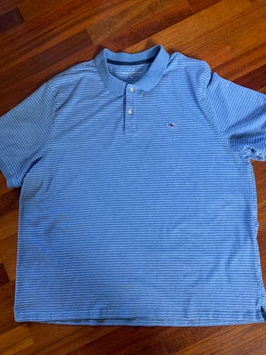 Vineyard Vines Blue White Striped Polo Shirt XL - NEW