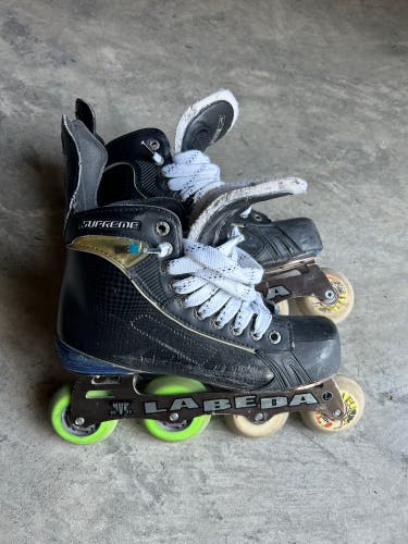 Custom Bauer Supreme One95 Roller Inline Hockey Skates Size 6.75 Labeda Chassis 16 Extra Wheels
