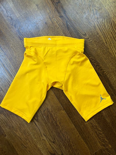 Air Jordan Compression Shorts Made in USA Tights Rare Yellow Men's