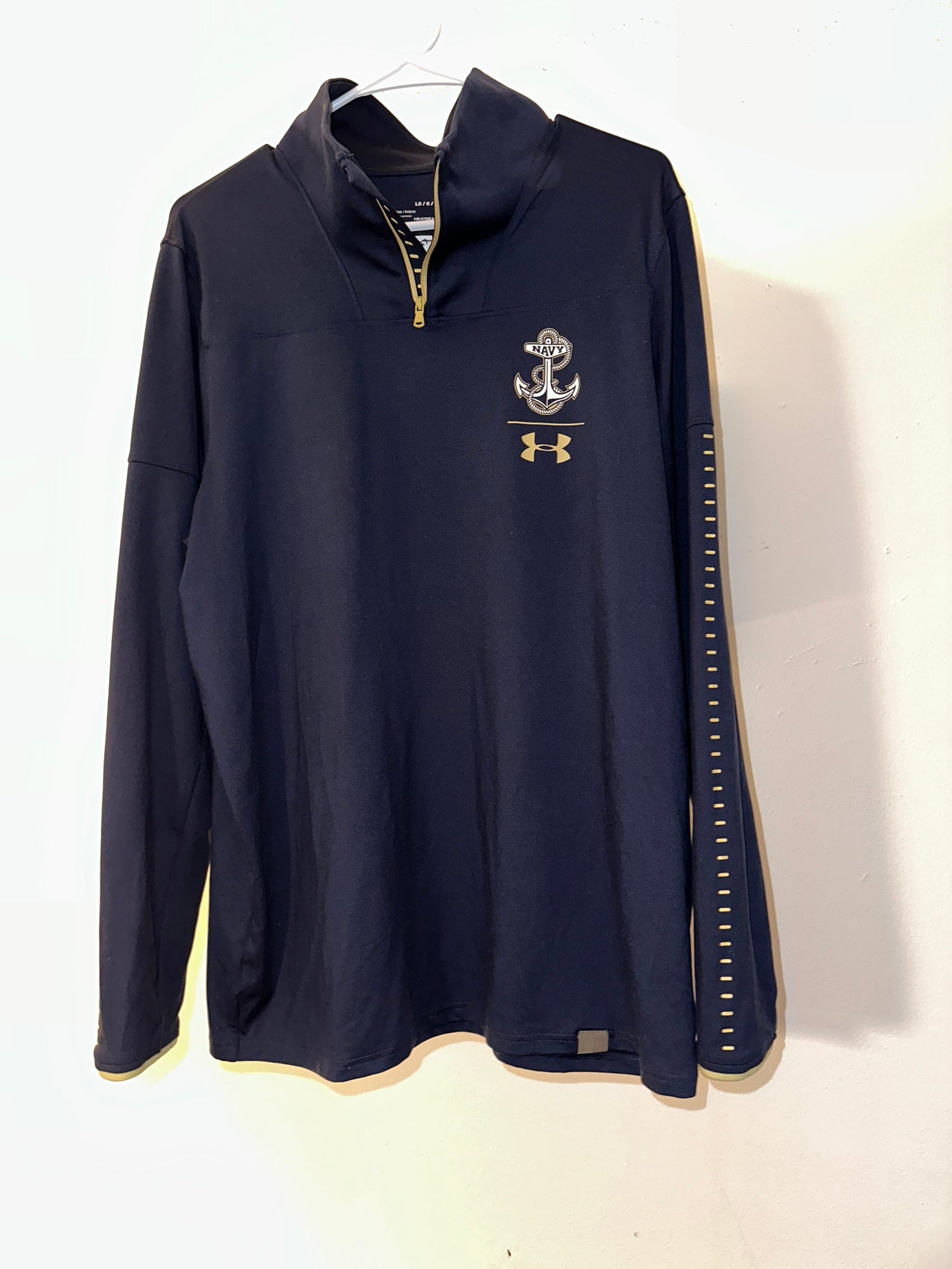 Navy Midshipmen Under Armour Cage Short Sleeve Quarter-Zip Jacket