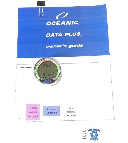 Oceanic Data Plus Air & Nitrox Puck Scuba Dive Computer + Manual           #3331