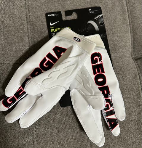 Nike Super Bad football gloves Georgia Sz M
