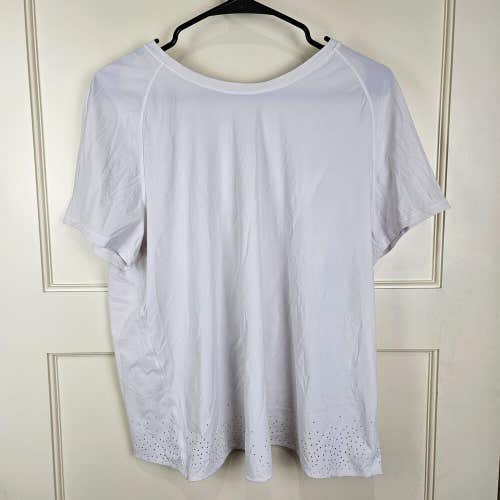 Lululemon Quick Pace Short Sleeve Shirt Womens Size 10 White Athletic Workout