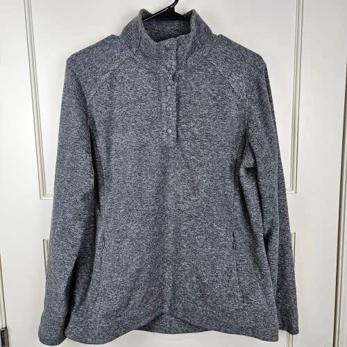 Duluth Trading Frost Lake Fleece Pullover Gray 1/4 Snap Pull Over Size: M