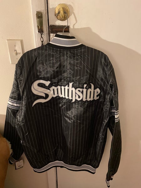 Starter White Sox City Connect Black Southside Satin Jacket