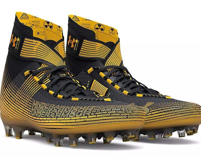 Under Armour Men's UA Highlight MC Football Cleats 3023716 Steeltown Gold and Black NEW